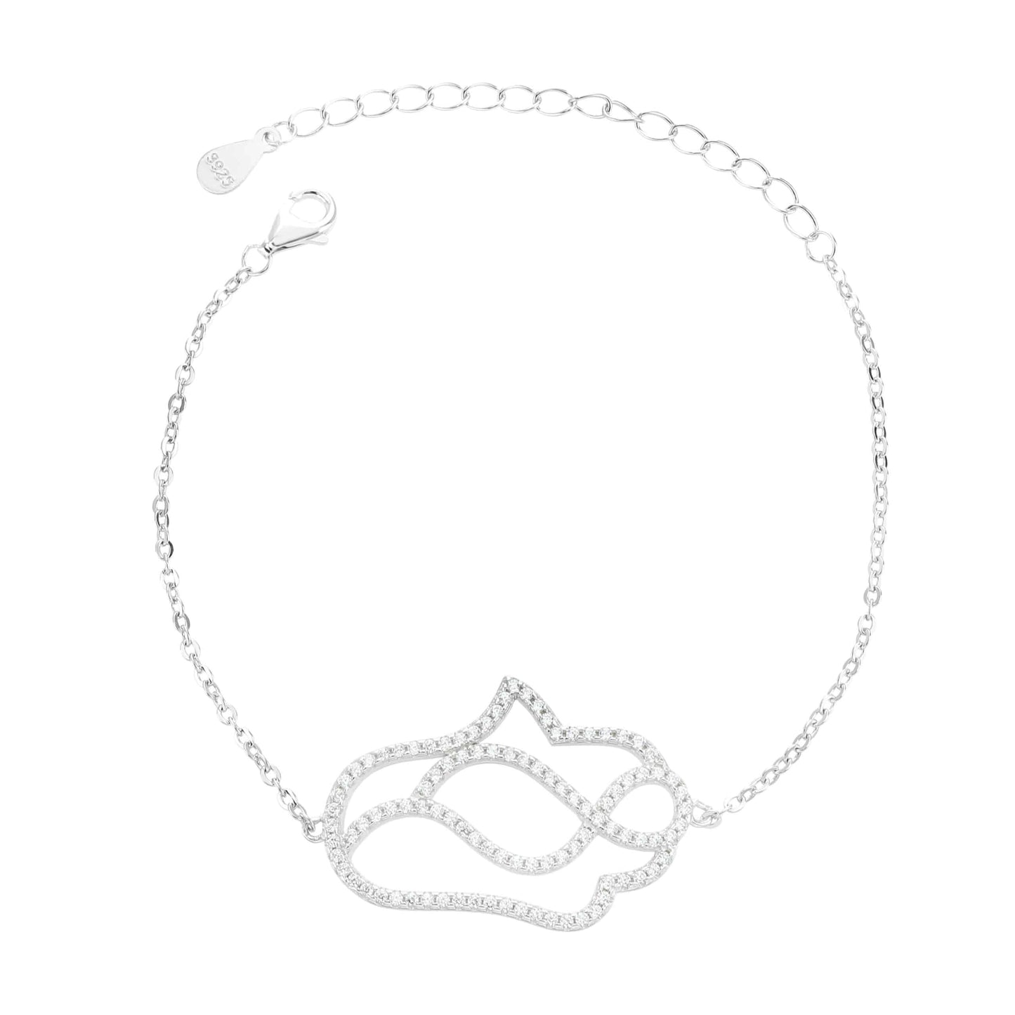 צמיד כסף 925 משובץ זרקונים