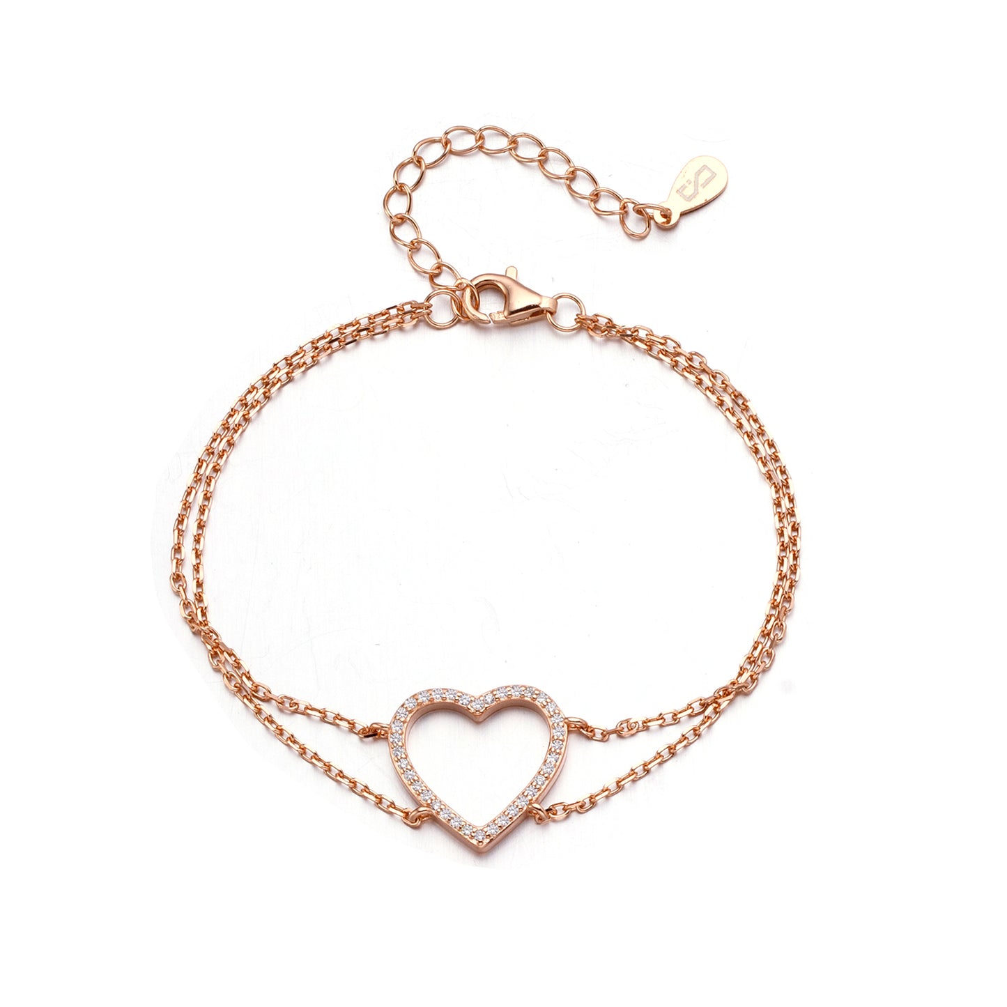 צמיד רוז גולד משובץ זרקונים