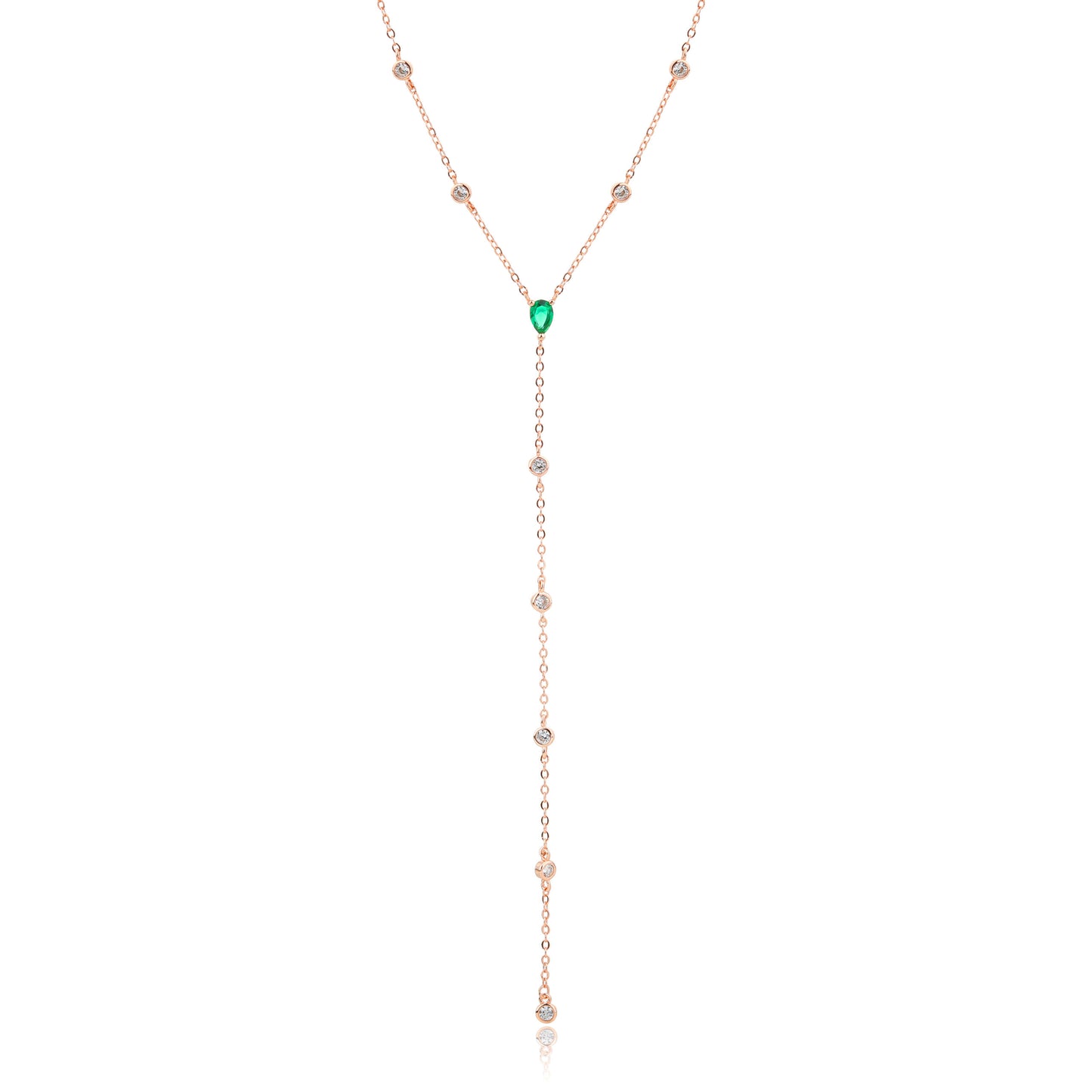 שרשרת רוז גולד נופלת משובצת זרקונים