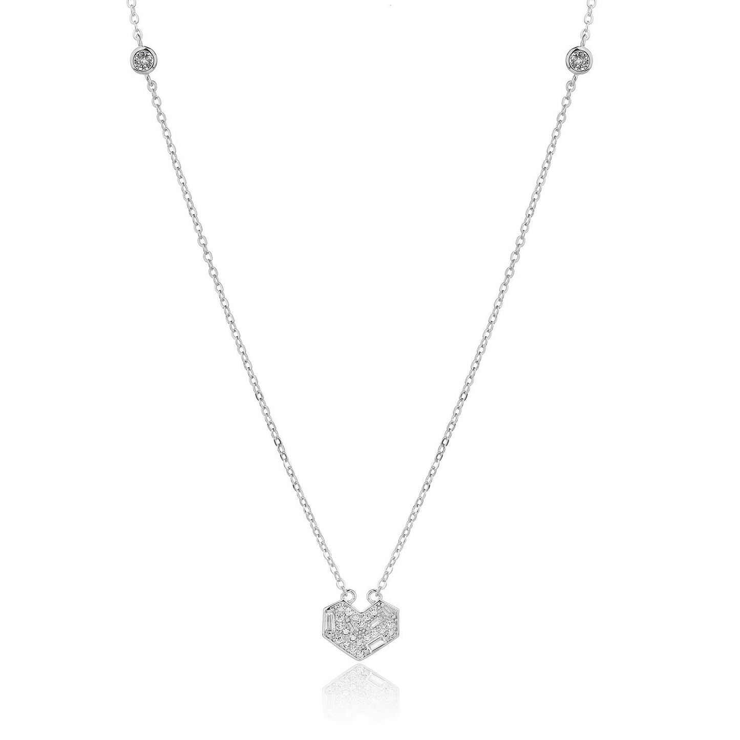 שרשרת כסף משובצת זרקונים