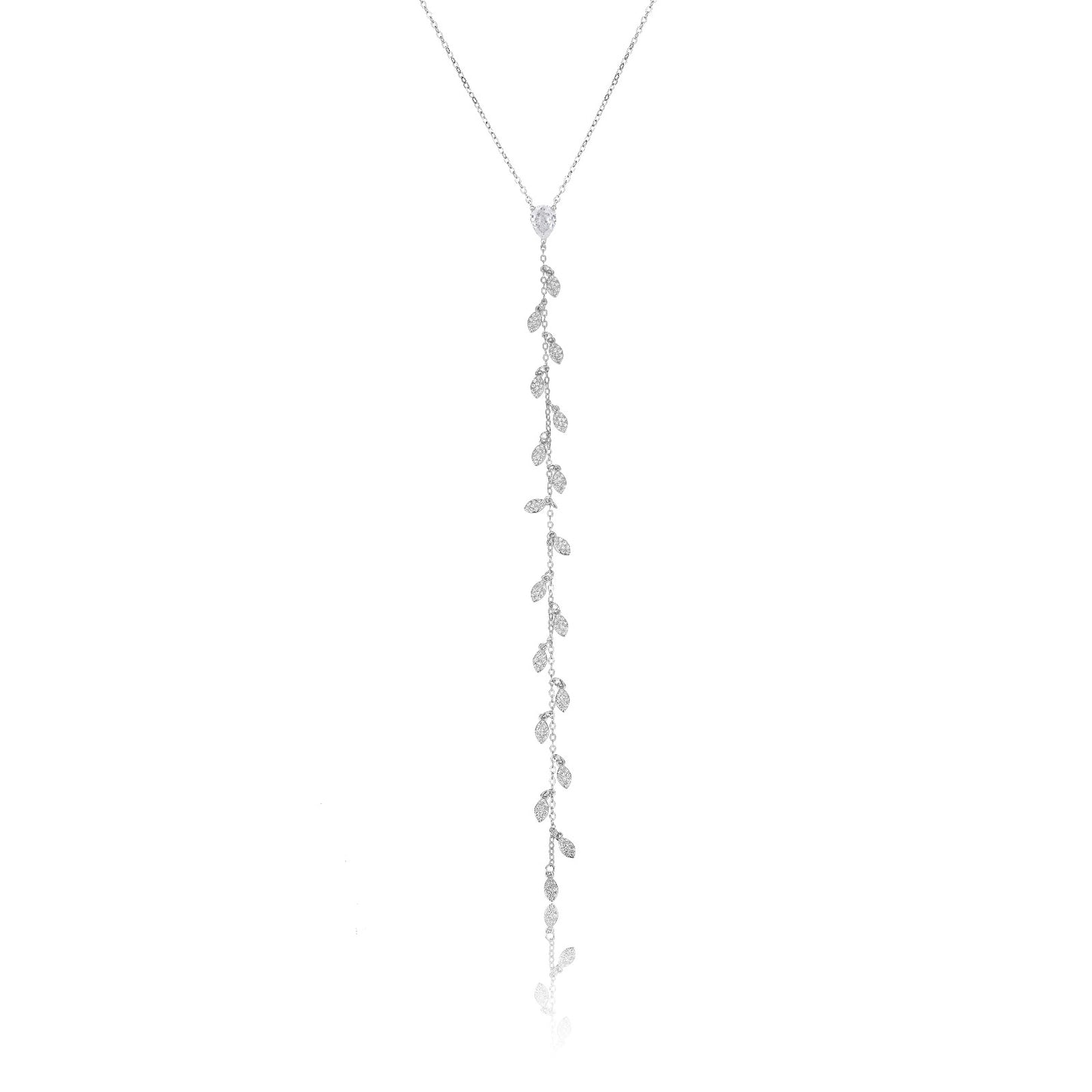 שרשרת כסף 925 נופלת משובצת זרקונים