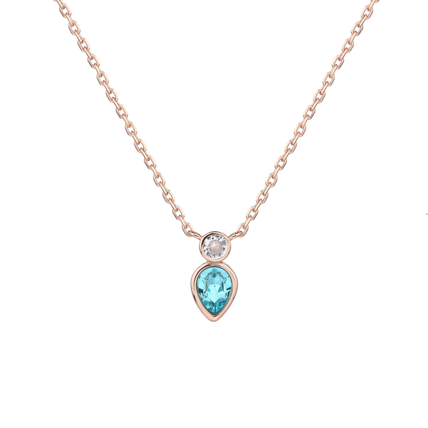 שרשרת רוז גולד משובצת אבן