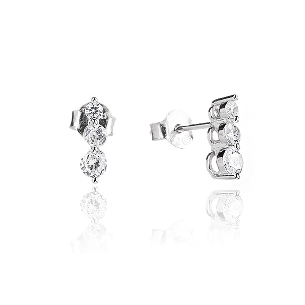 עגיל כסף 925 משובץ זרקונים