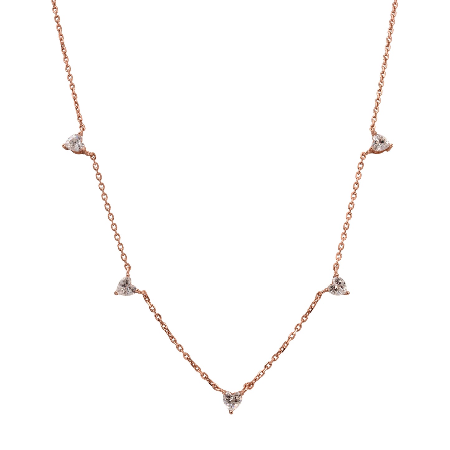 שרשרת צ'וקר רוז גולד משובצת זרקונים