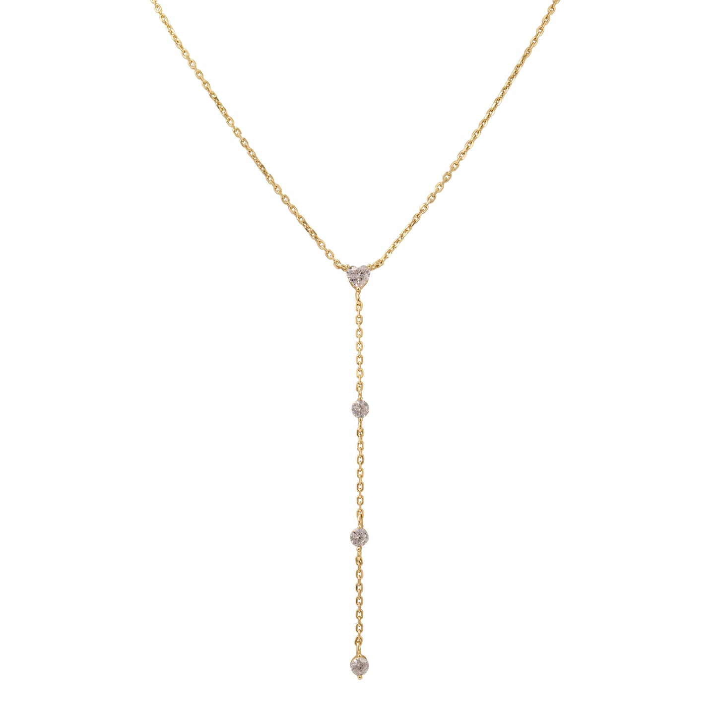 שרשרת נופלת מצופה 14K משובצת זרקונים