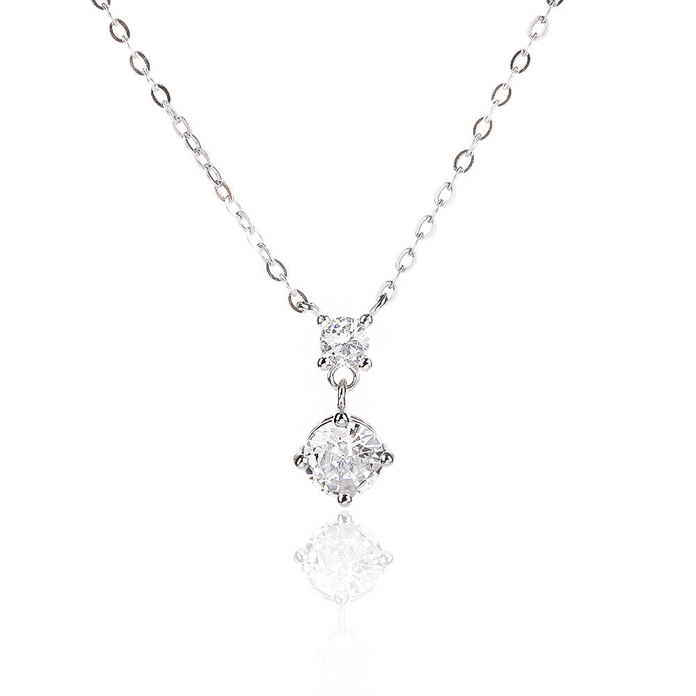 שרשרת זרקון עגול כסף 925