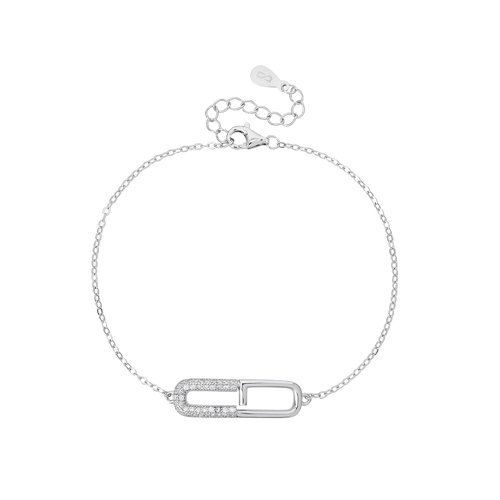 צמיד כסף 925 משובץ זרקונים