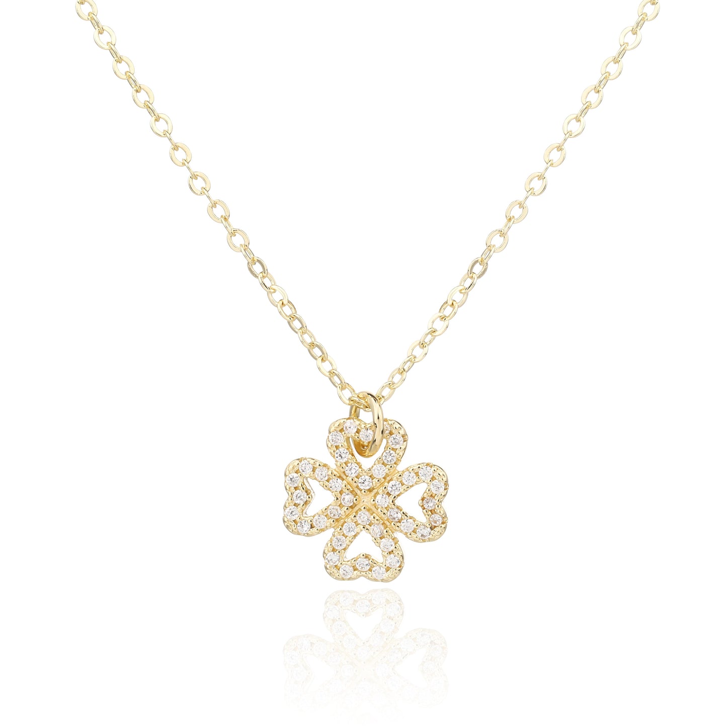 שרשרת תלתן ציפוי זהב 14K