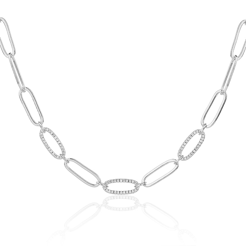 שרשרת כסף משובצת זרקונים