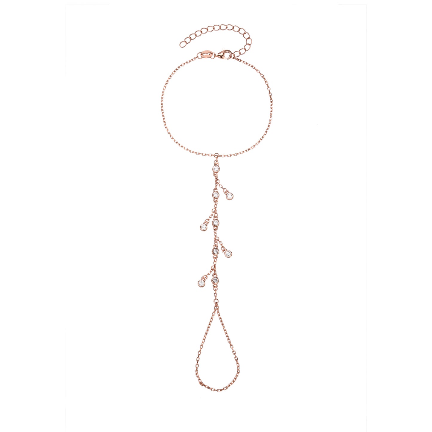 צמיד רוז גולד משובץ זרקונים