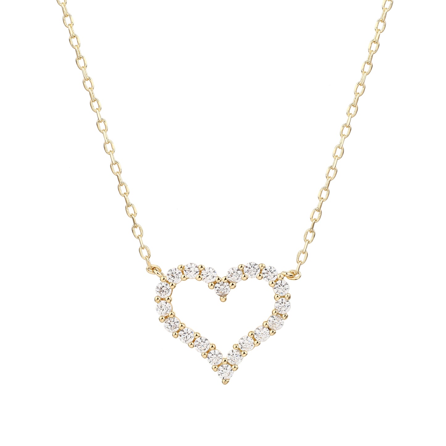 שרשרת מצופה זהב 14K משובצת זרקונים