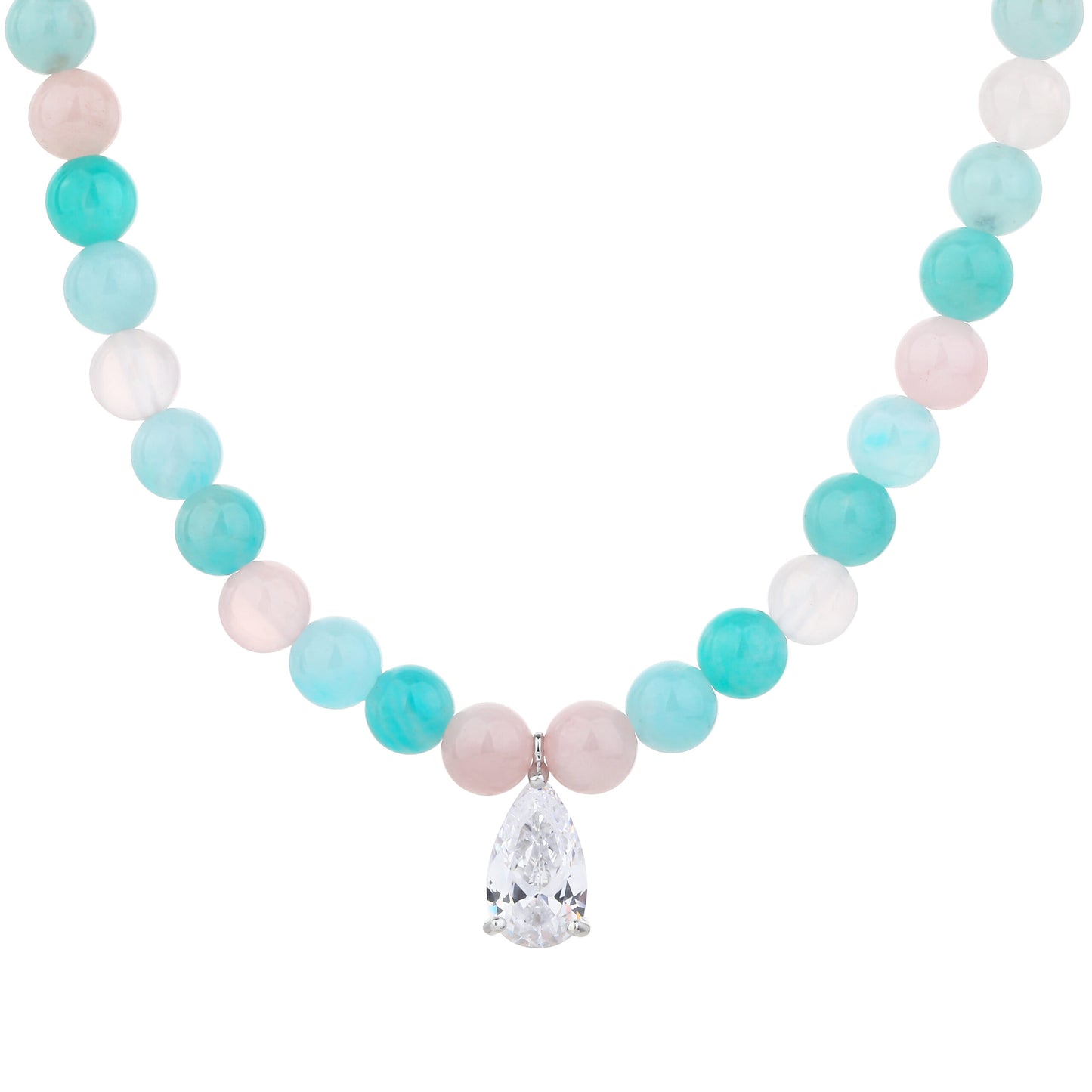 שרשרת פנינה כסף 925 משובצת זרקונים