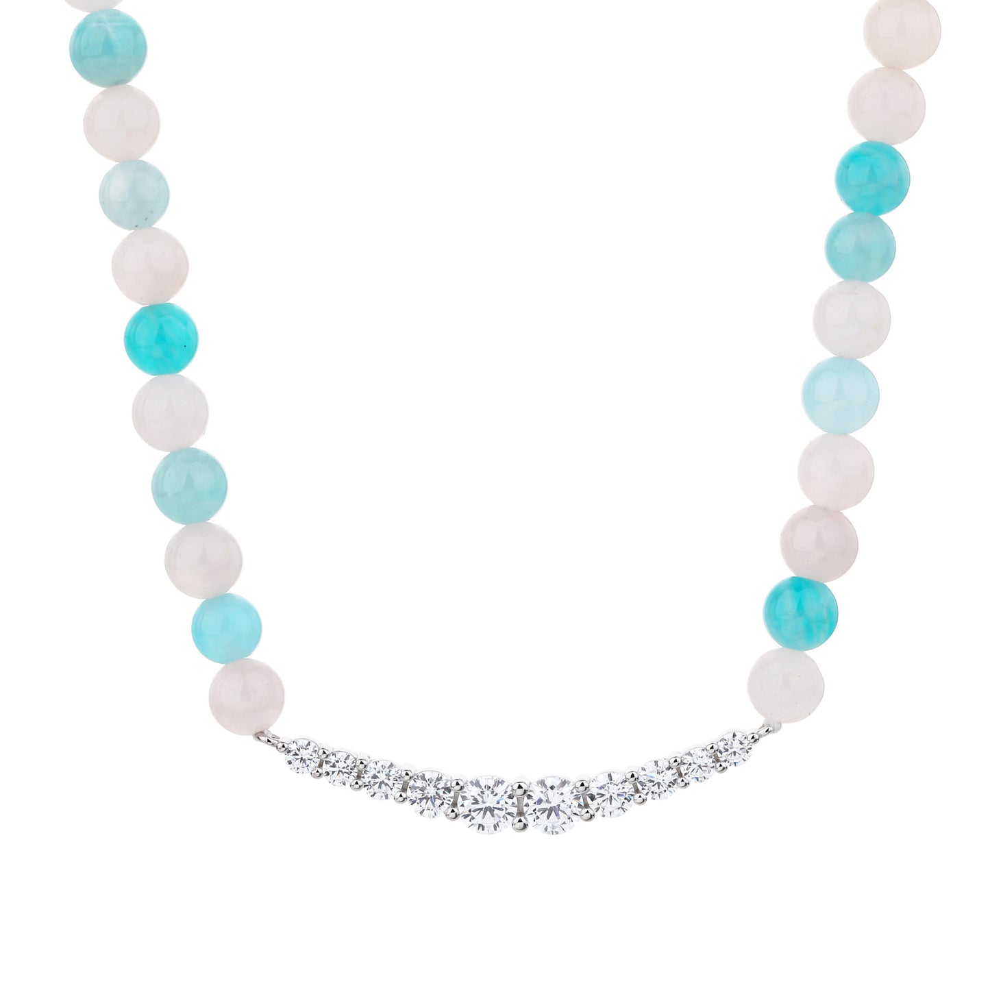 שרשרת פנינה כסף 925 משובצת זרקונים