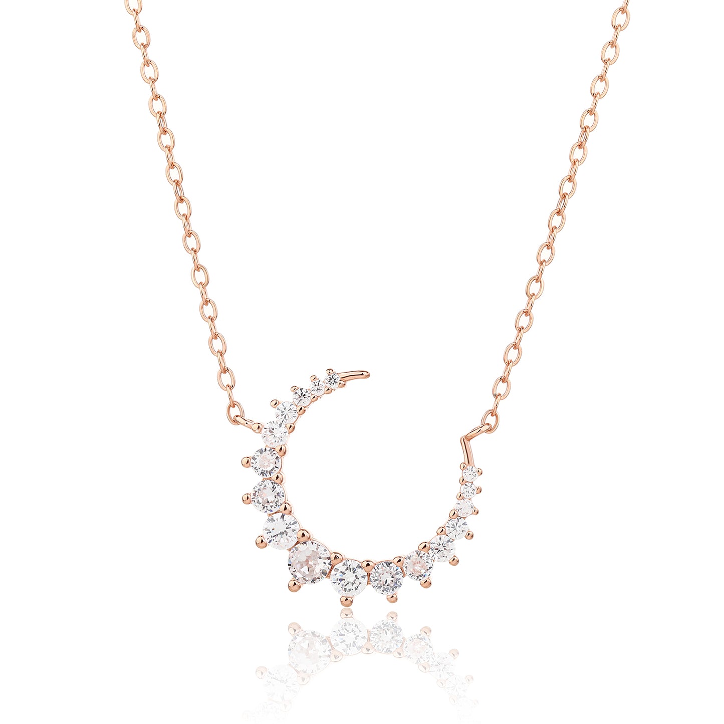 שרשרת רוז גולד משובצת זרקונים