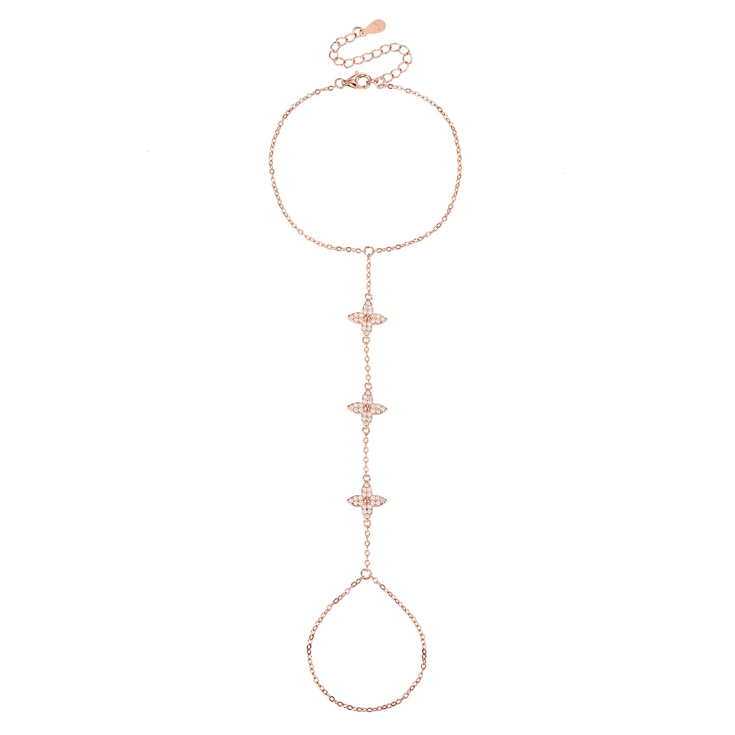 צמיד רוז גולד משובץ זרקונים