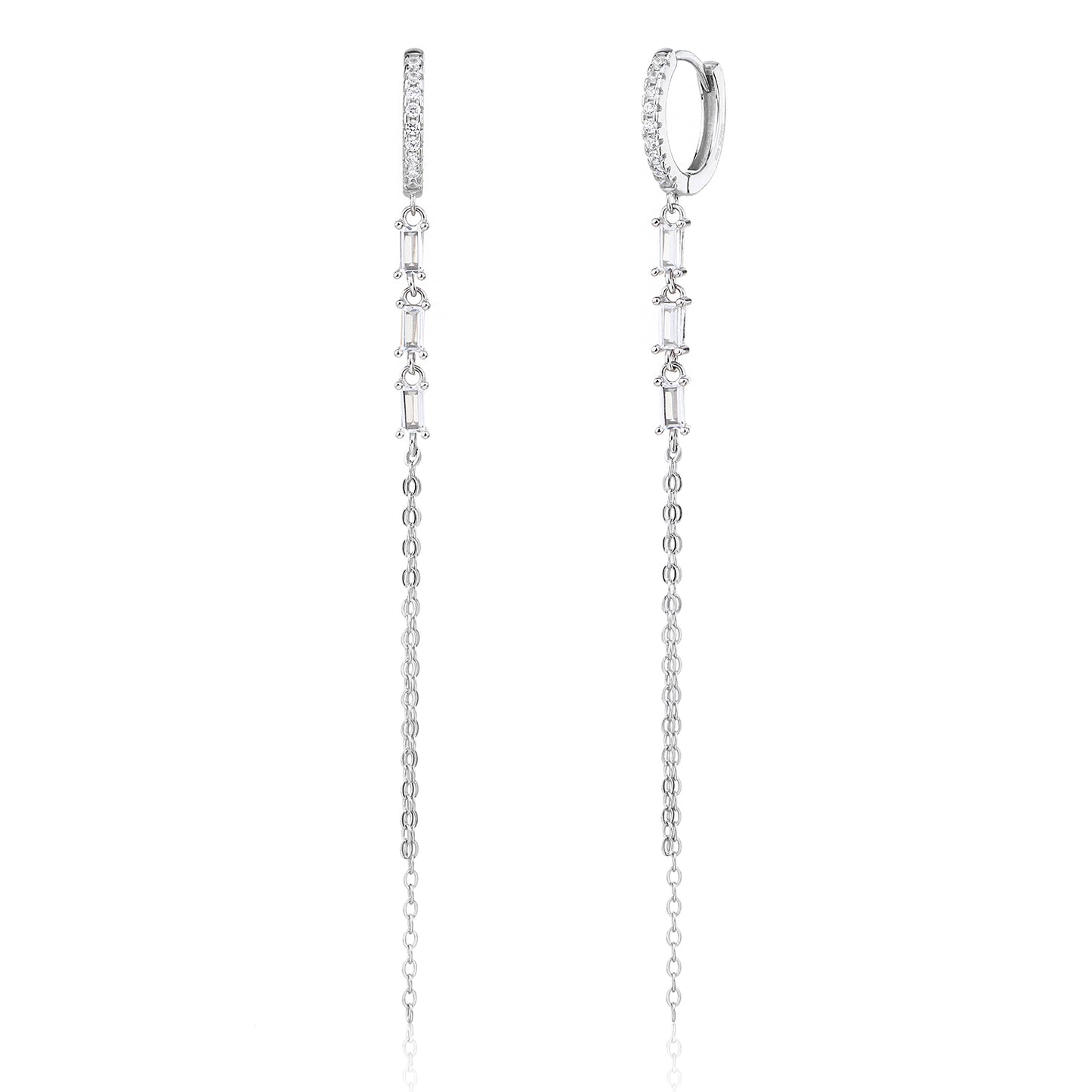 עגילי כסף 925 נופלים משובצים זרקונים