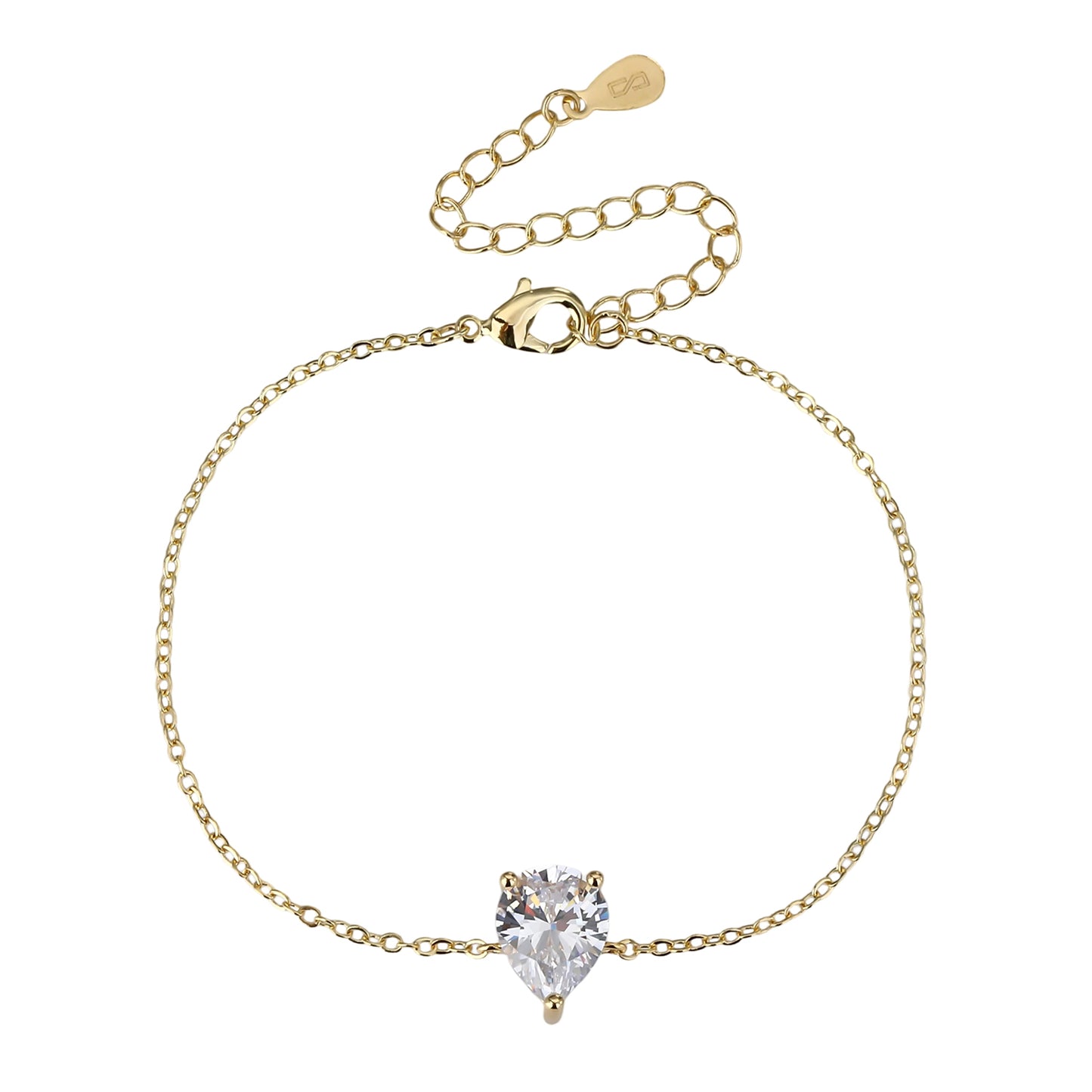 צמיד מצופה זהב 14K משובץ אבן זרקון