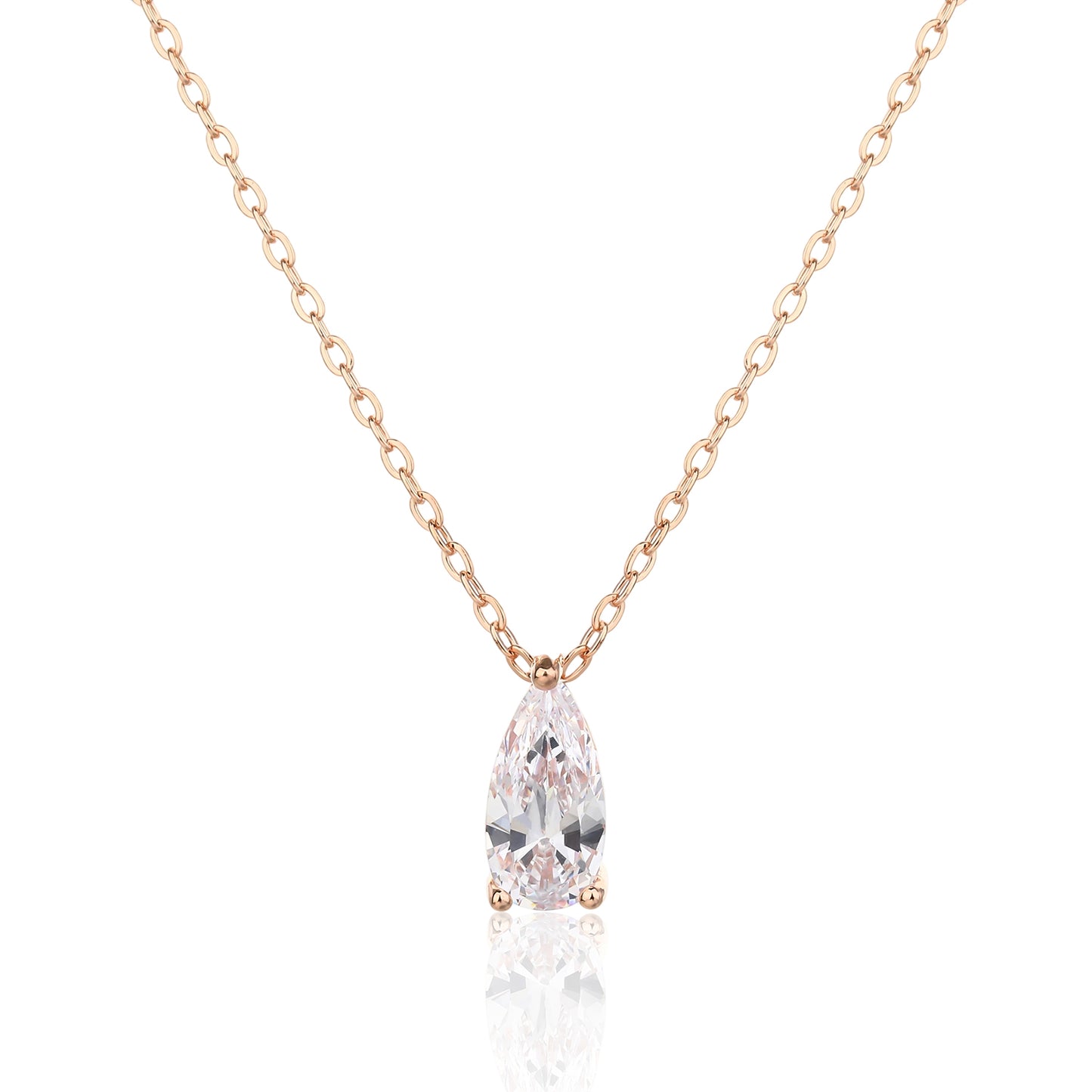 שרשרת רוז גולד משובצת אבן זרקון