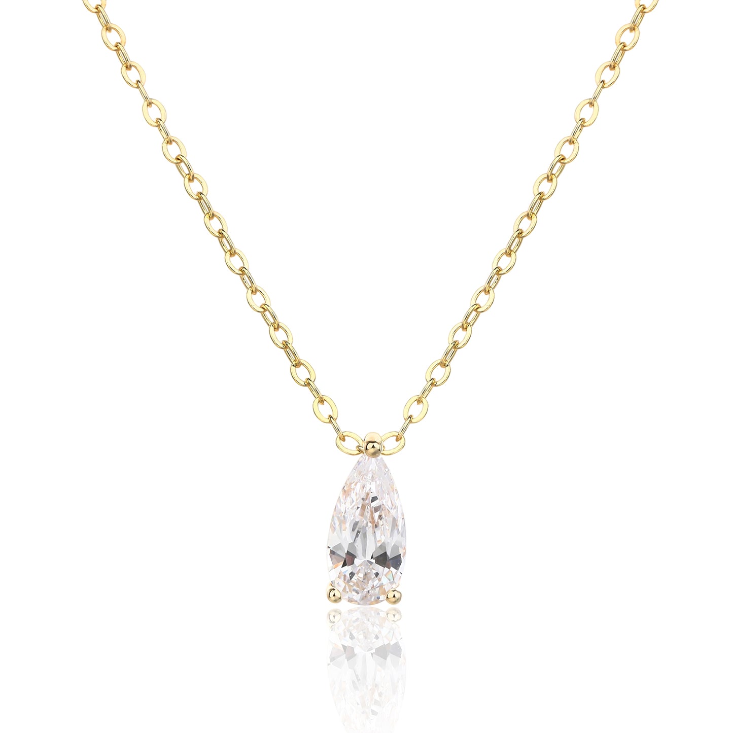 שרשרת מצופה זהב 14K משובצת אבן זרקון