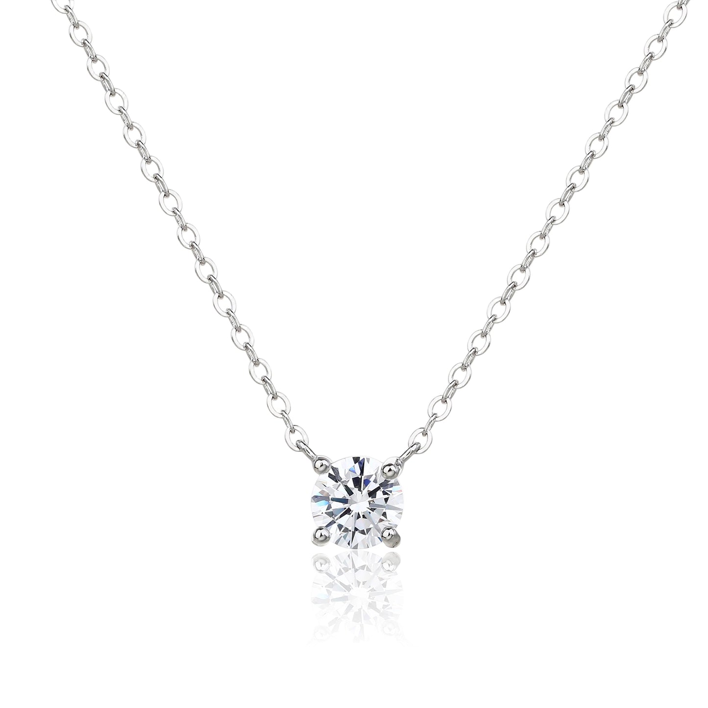 שרשרת כסף 925 משובצת אבן זרקון