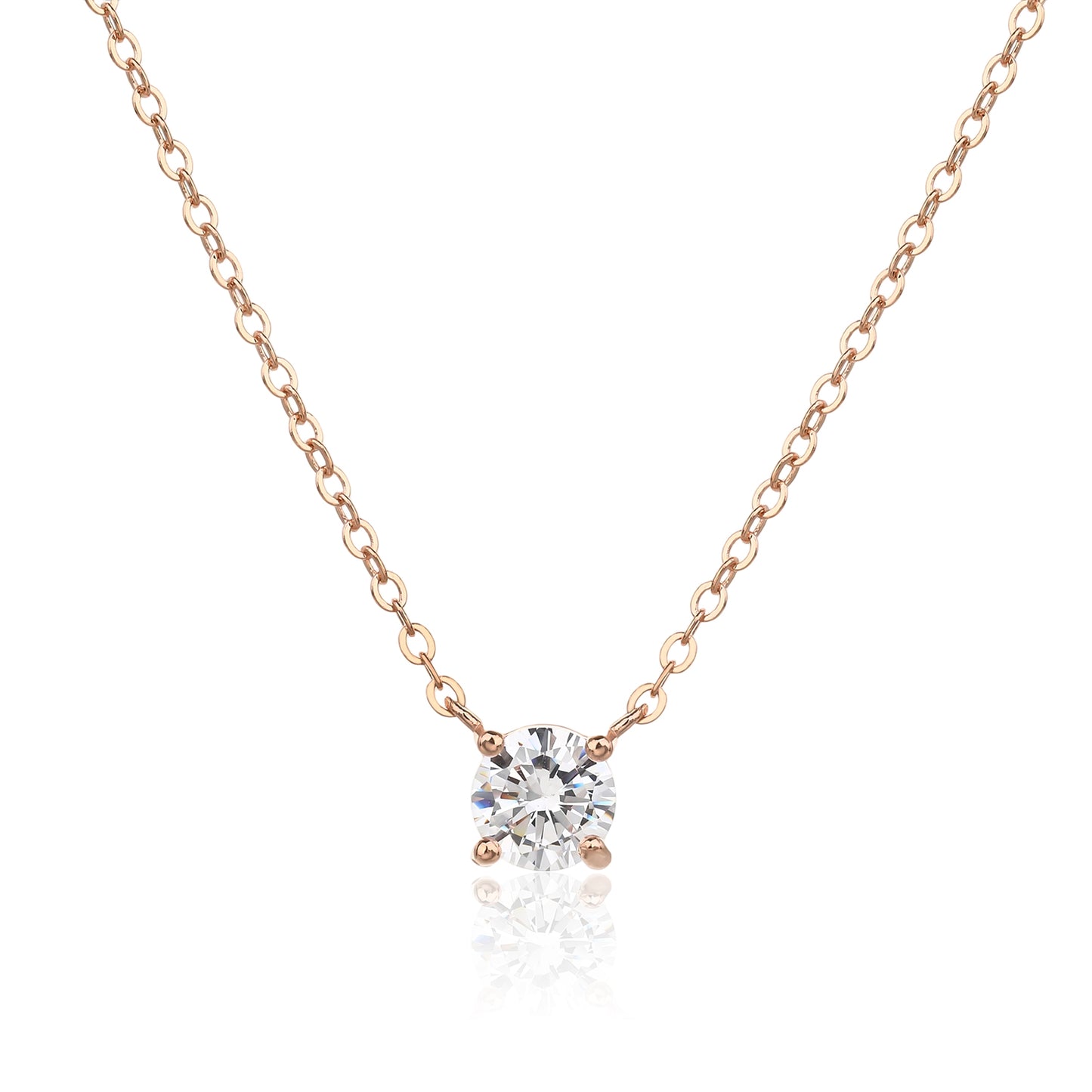 שרשרת רוז גולד משובצת אבן זרקון