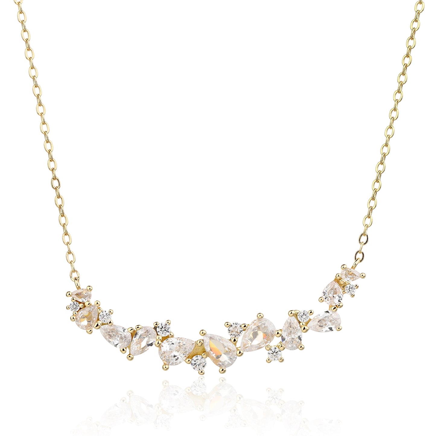 שרשרת מצופה זהב 14K משובצת זרקונים