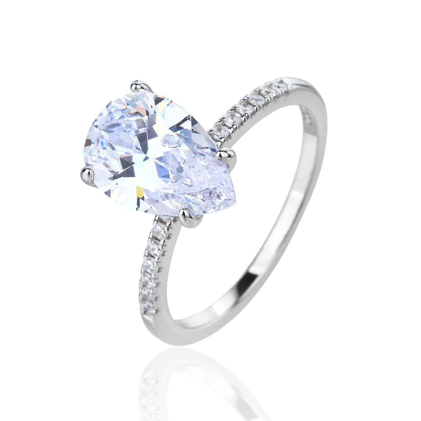 טבעת כסף 925 משובצת זרקונים