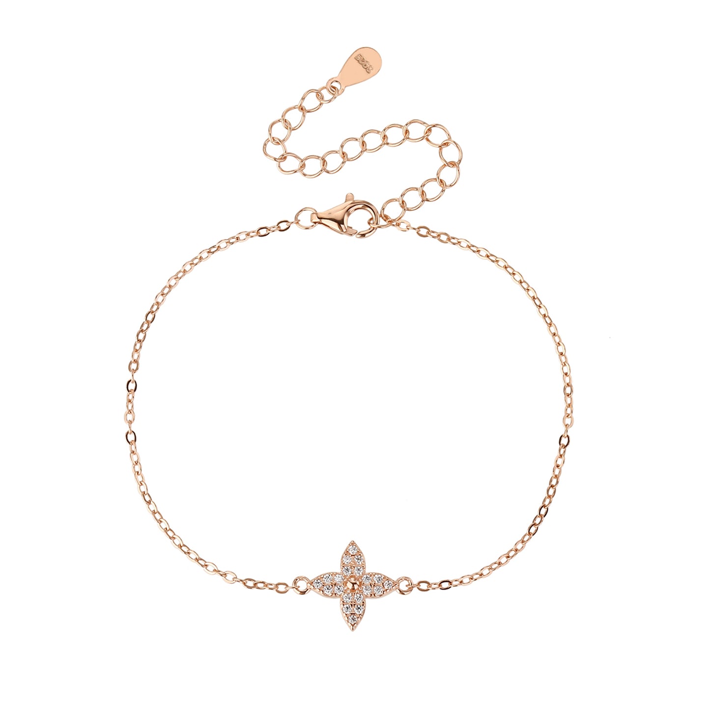 צמיד רוז גולד משובץ זרקונים