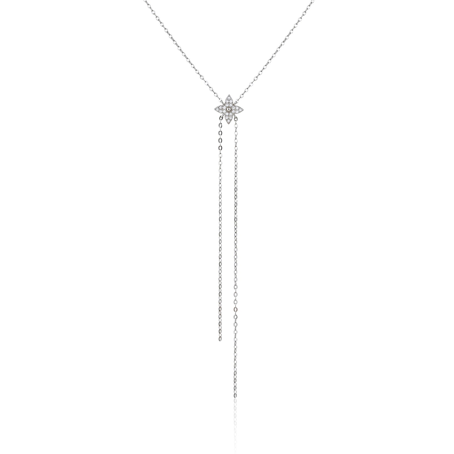 שרשרת כסף 925 נופלת משובצת זרקונים