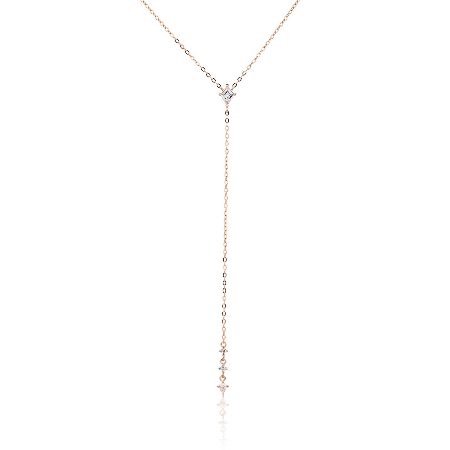 שרשרת רוז גולד נופלת משובצת זרקונים