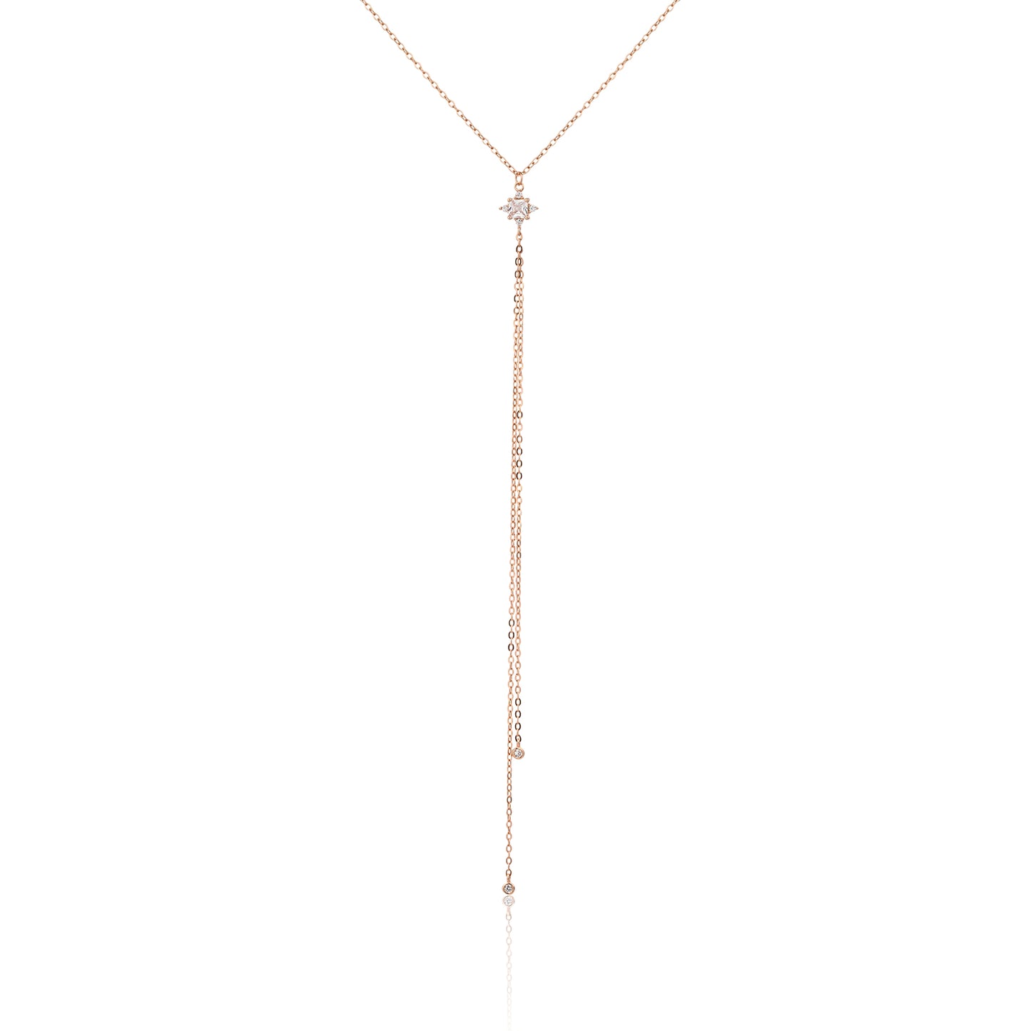 שרשרת רוז גולד נופלת משובצת זרקונים