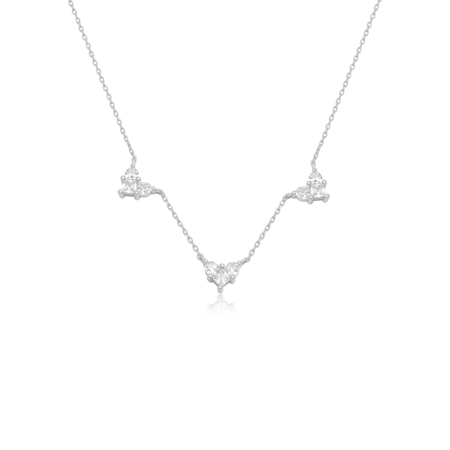 שרשרת צ'וקר כסף משובצת זרקונים