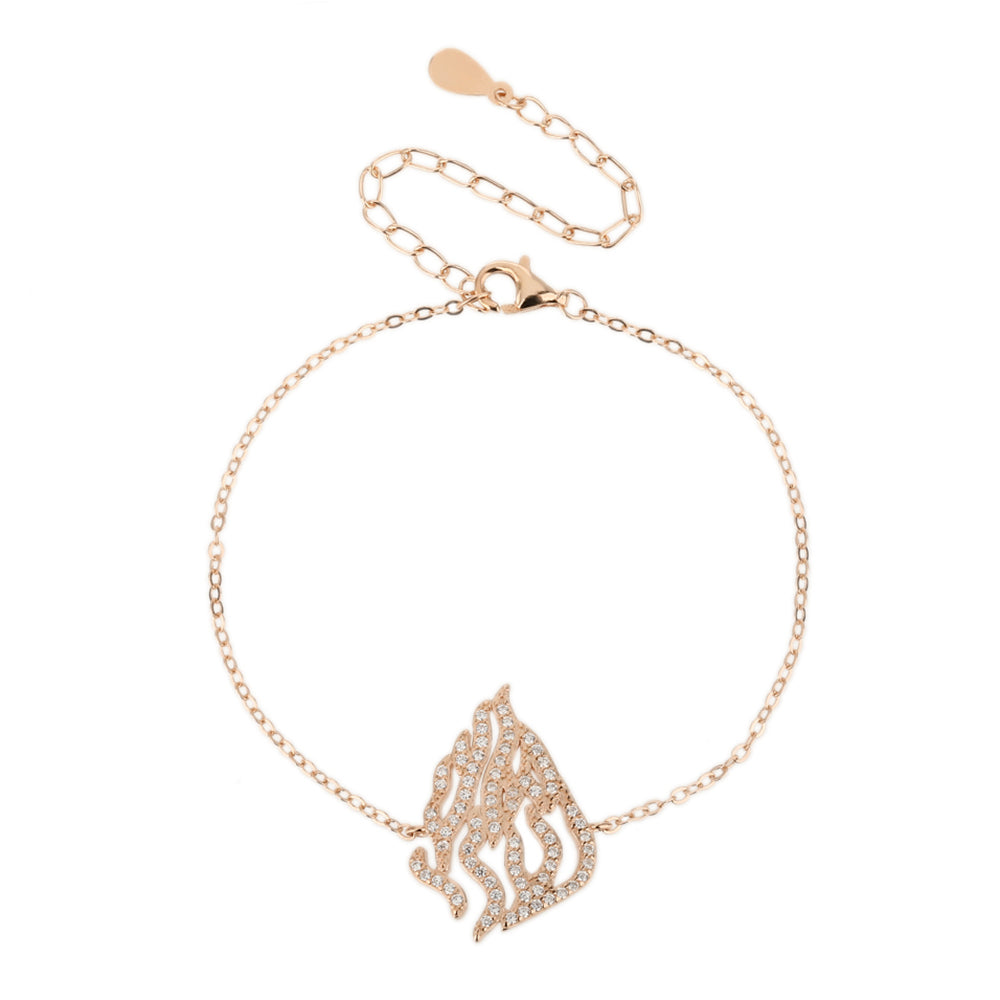 צמיד רוז גולד משובץ זרקונים