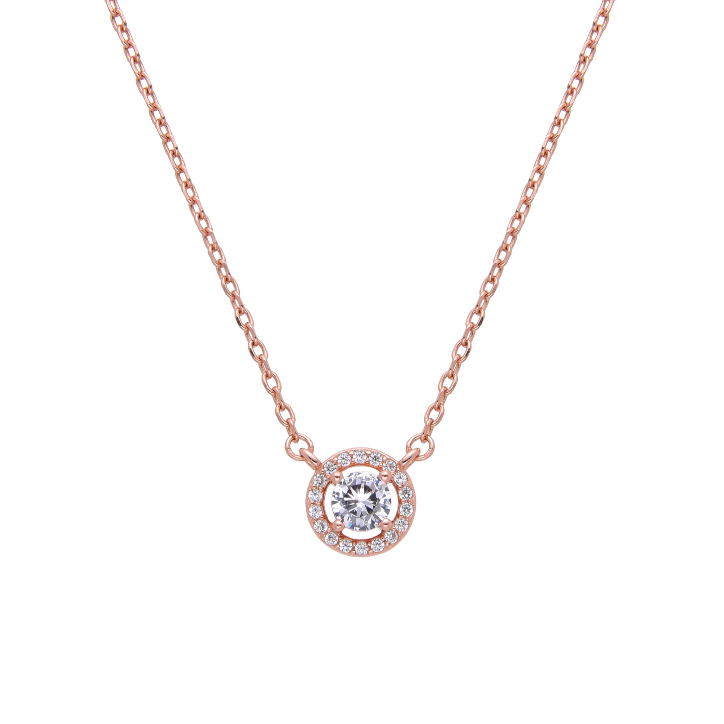 שרשרת רוז גולד משובצת זרקונים