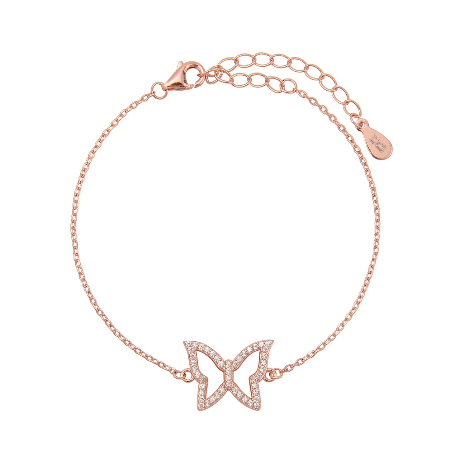 צמיד רוז גולד משובץ זרקונים