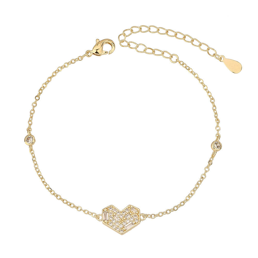 צמיד מצופה 14K משובץ זרקונים