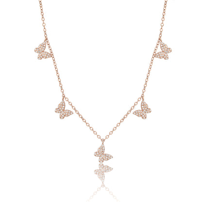 שרשרת צ'וקר רוז גולד משובצת זרקונים