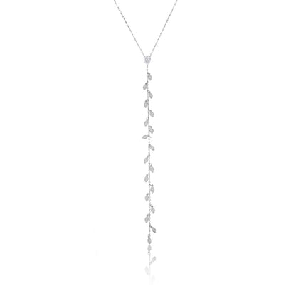 שרשרת כסף 925 נופלת משובצת זרקונים