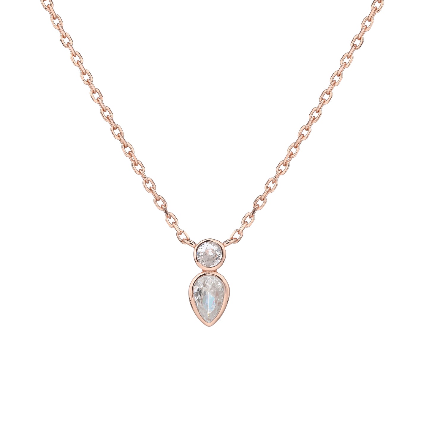 שרשרת רוז גולד משובצת אבן