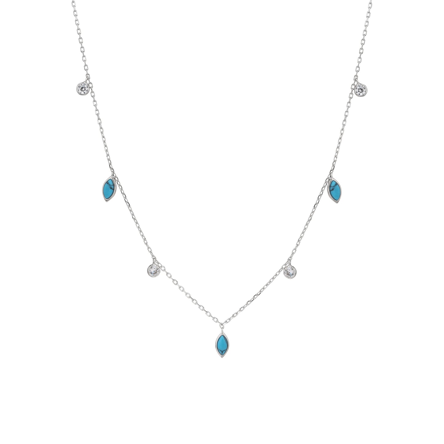 שרשרת צ'וקר כסף משובצת זרקונים