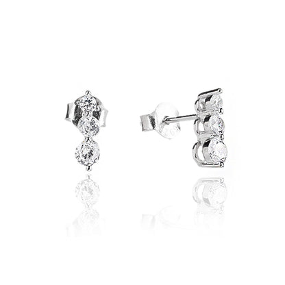 עגיל כסף 925 משובץ זרקונים