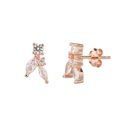 עגיל רוז גולד משובץ זרקונים