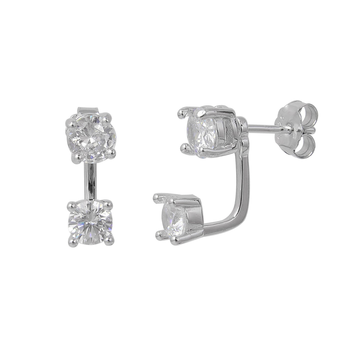 עגילי כסף 925 משובצים זרקונים