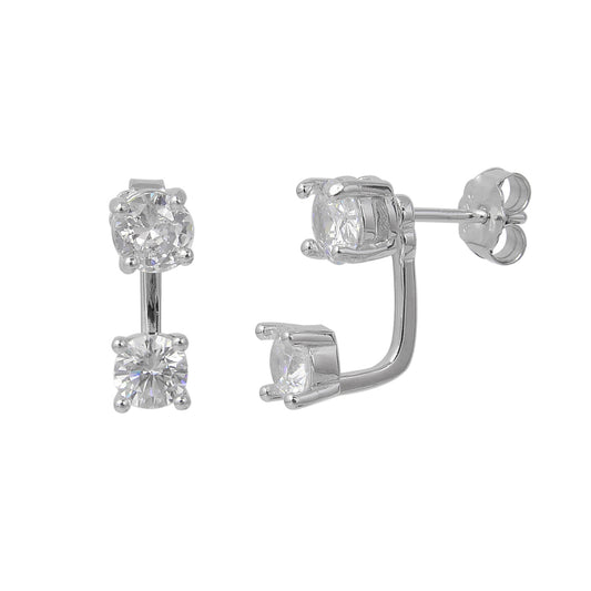 עגילי כסף 925 משובצים זרקונים