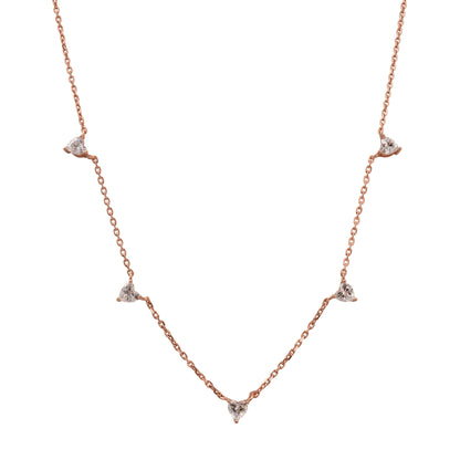 שרשרת צ'וקר רוז גולד משובצת זרקונים