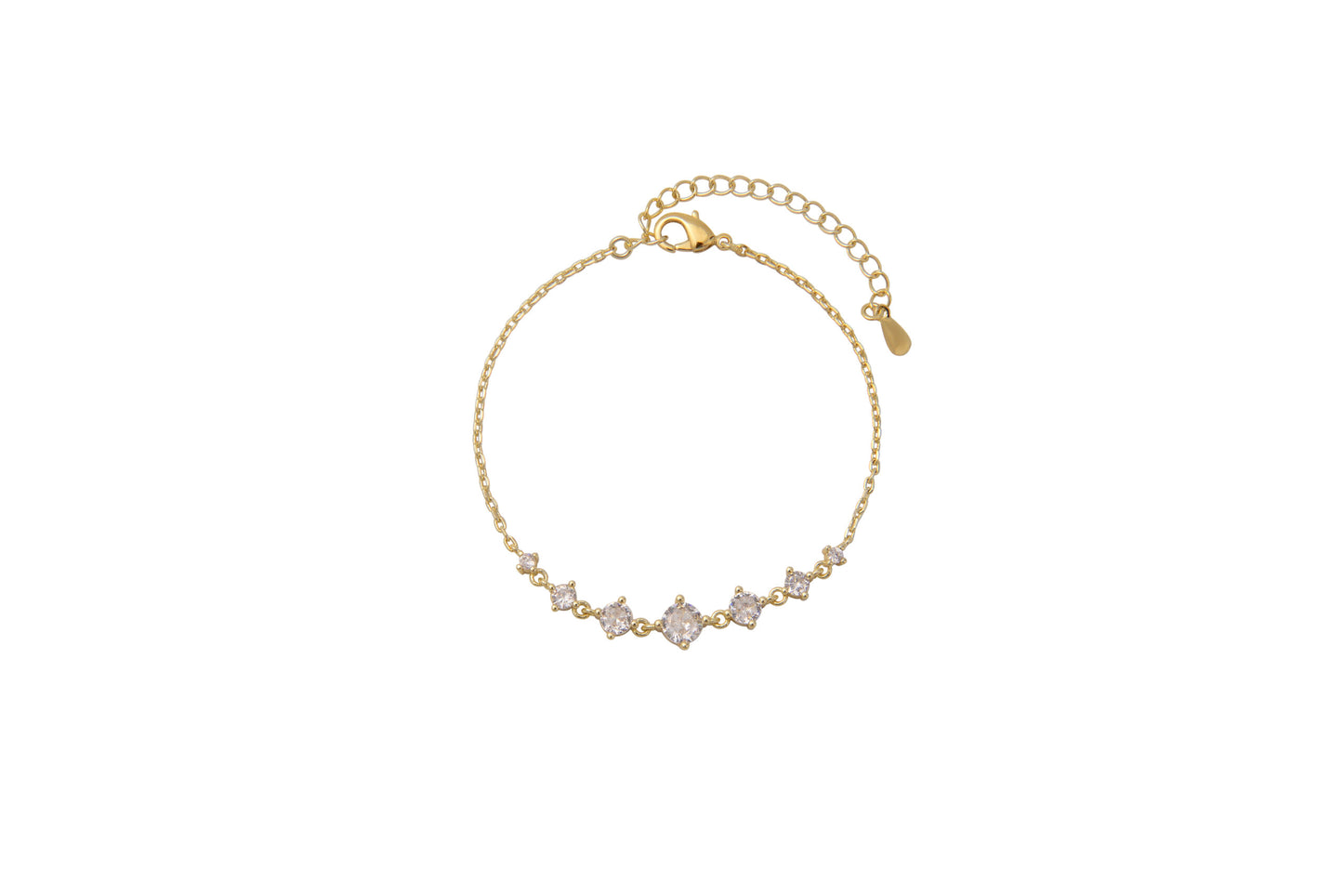 צמיד מצופה 14K משובץ זרקונים