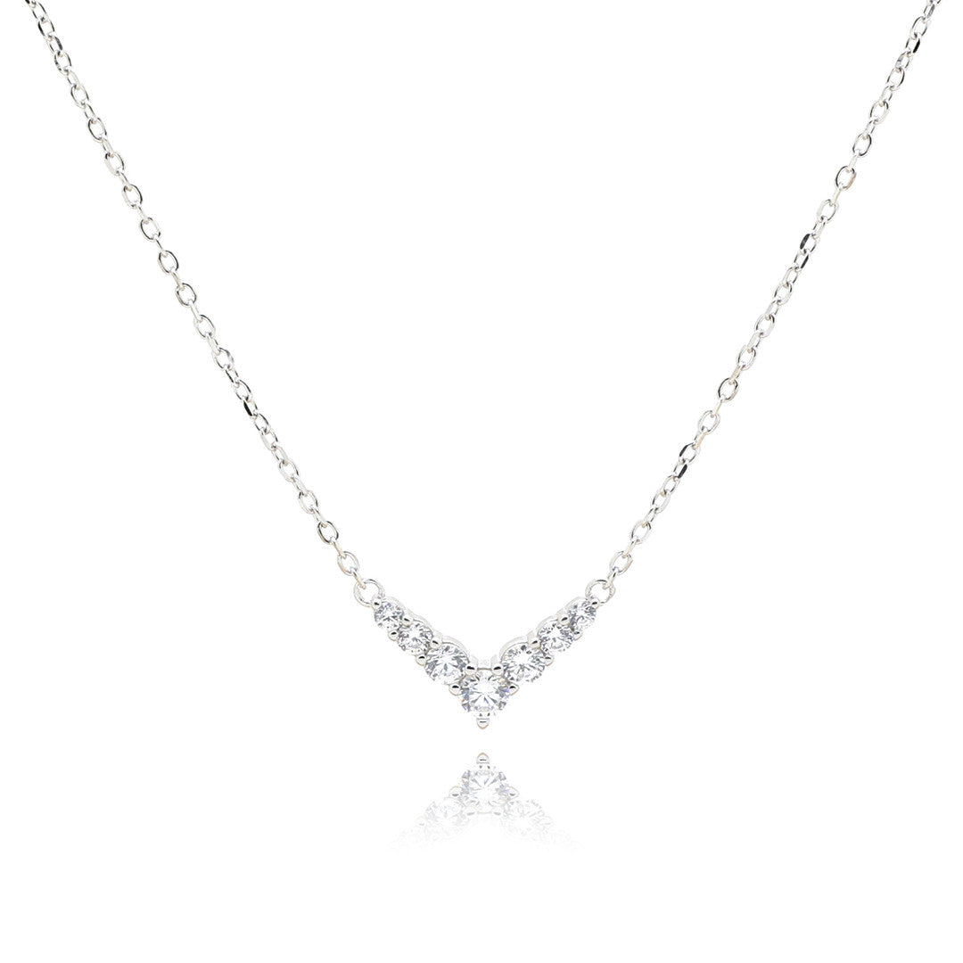 שרשרת כסף משובצת זרקונים