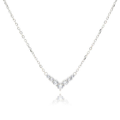 שרשרת כסף משובצת זרקונים