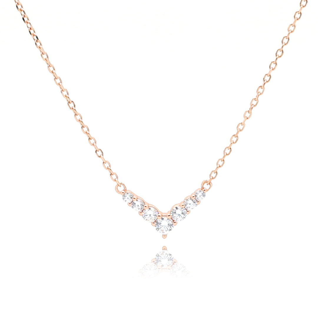 שרשרת רוז גולד משובצת זרקונים