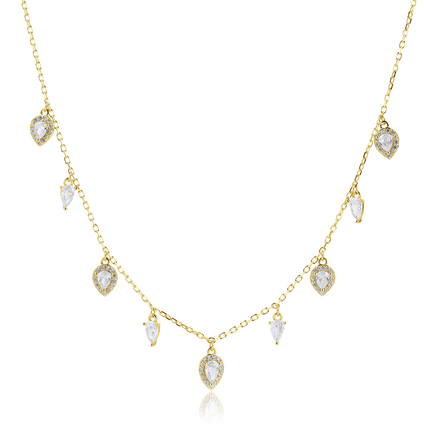 שרשרת צ'וקר צ'ארמס ציפוי 14K